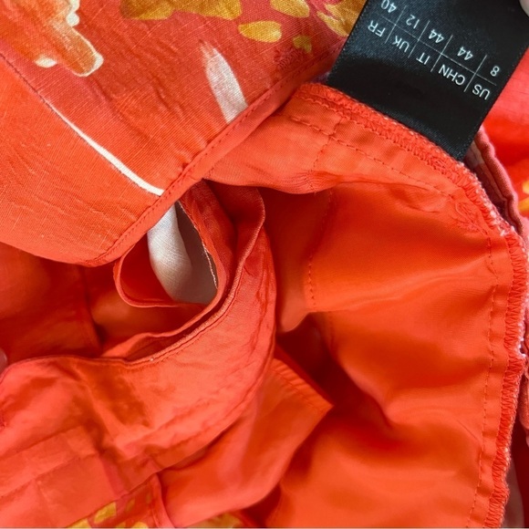 Lafayette 148 New York RIGBY BLOUSE IN OASIS PRINT SILK + Linen Shorts Set - Picture 12 of 13